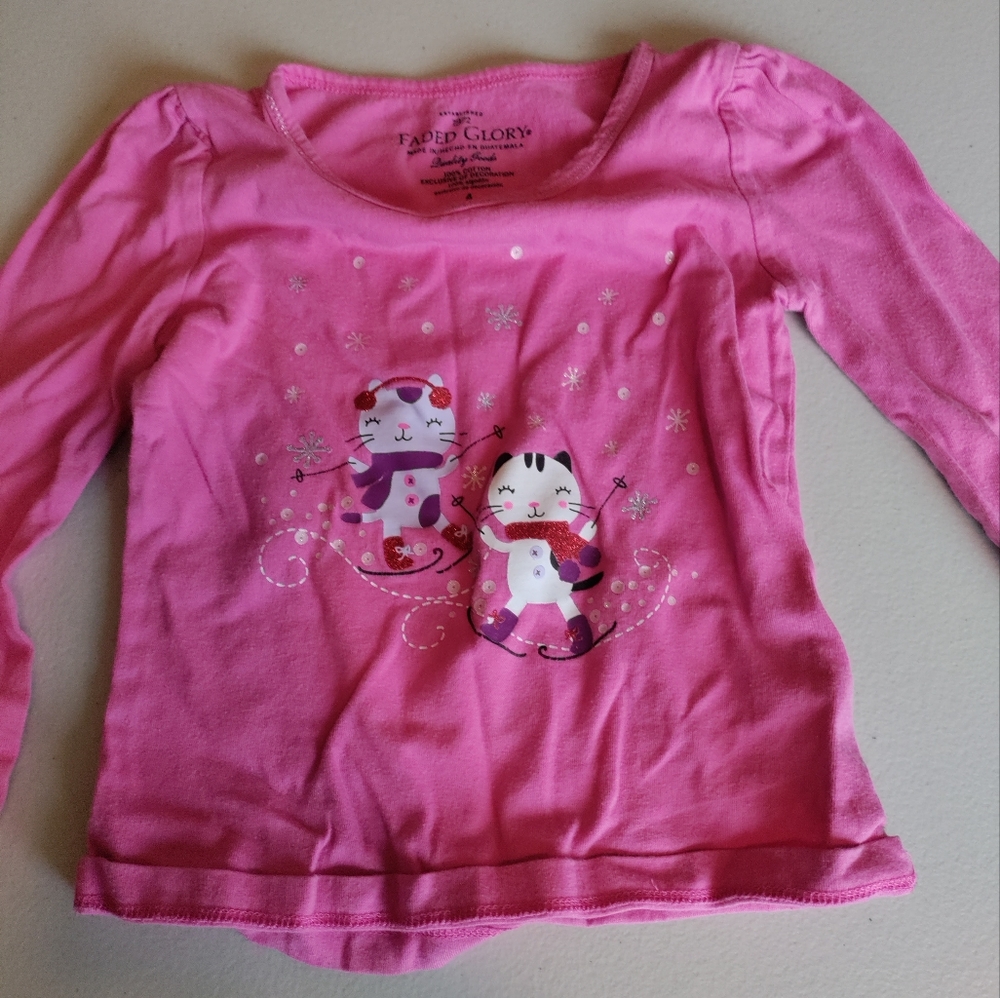 Pink cat longsleeve 4t